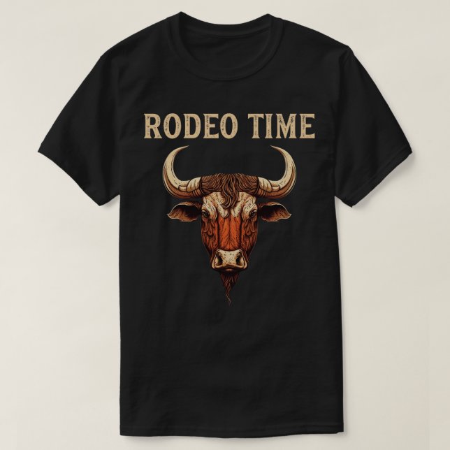 T-shirt Rodeo Time Bull Rider Cowboy Bull Rider (Design devant)