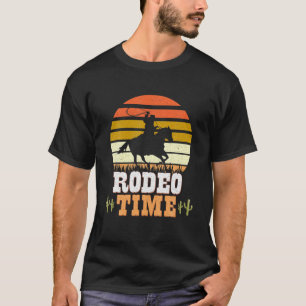 T-shirt Rodeo Time Cowboy Horse Ranch Lasso Retro Sunset R