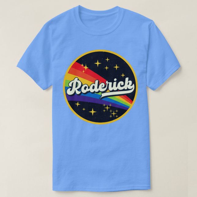 T-shirt Roderick Rainbow Dans L'Espace Style Vintage (Design devant)