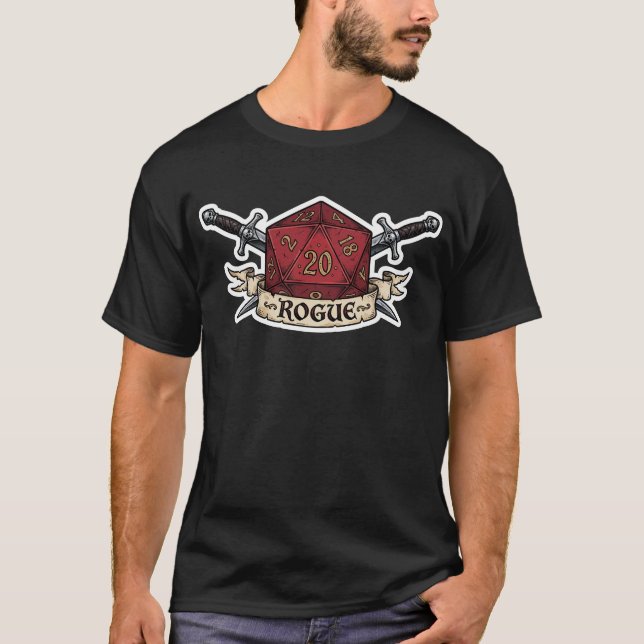 T-shirt Rogue D20 Class Crest  (Devant)