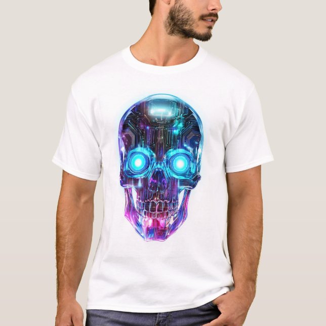 T-shirt Roi Crâne Cyberpunk (Devant)