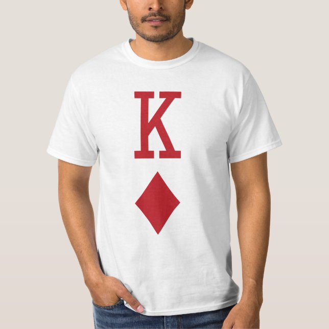 T-shirt Roi de carte de jeu rouge de diamants (Devant)