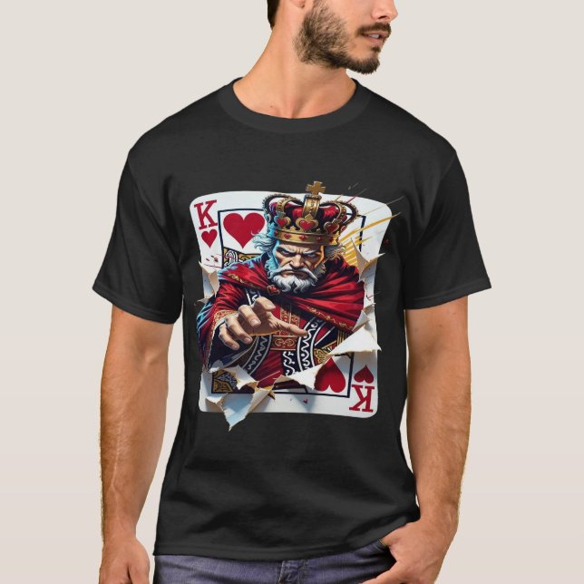 T-shirt Roi de cœur — Illustration de carte à jouer royale (Devant)