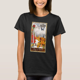 T-shirt Roi de Epées et Chien Graphique Cosmique D