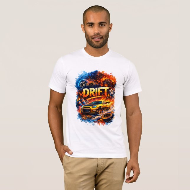 T-shirt Roi de la dérive – Conception d'art de voiture de  (Devant entier)