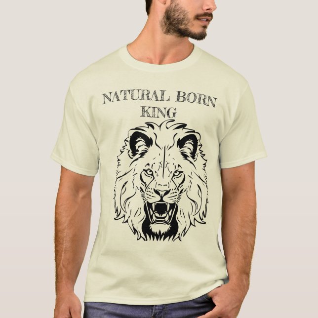 T-shirt Roi de naissance naturel - Lion Crown Tee (Devant)