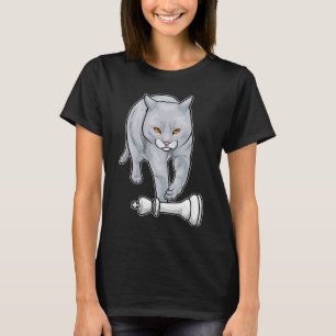 T-shirt Roi de pièce d'échecs Chat