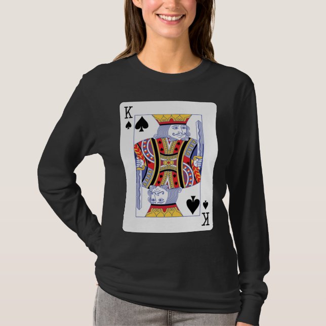 T-shirt Roi de Pique Carte à Jouer (Devant)