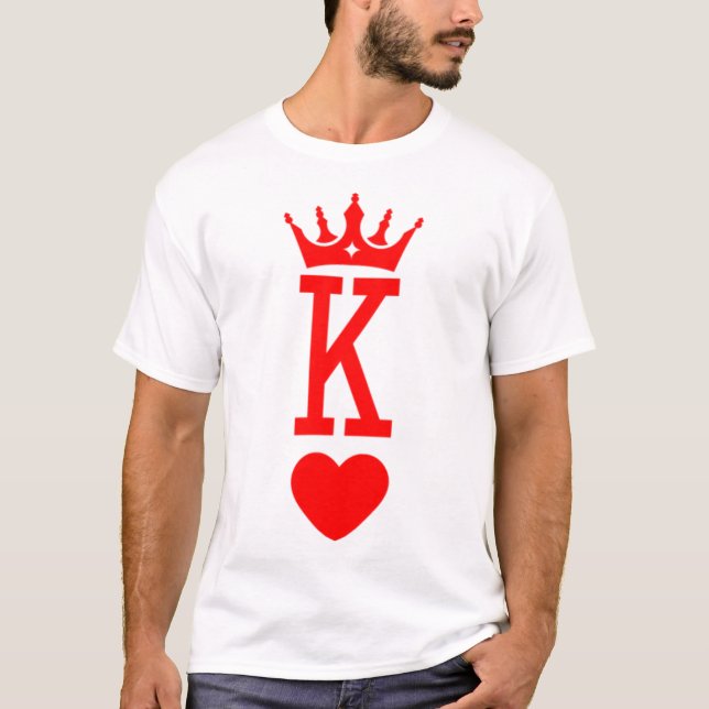 T-shirt Roi des Coeurs Costume d'Halloween Queen Couple (Devant)
