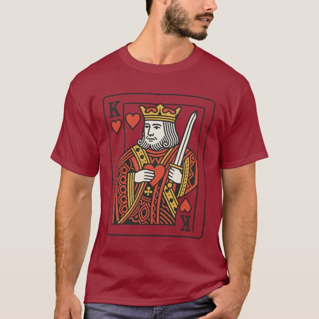 T-shirt Roi des Coeurs — Regal Red & Gold (Devant)