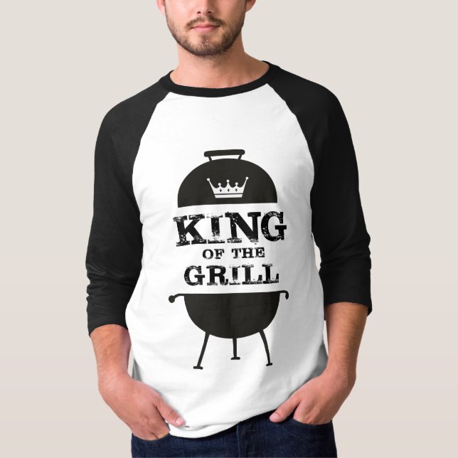 T-shirt Roi Du Grill, Couronne Blanche Noire (Devant)