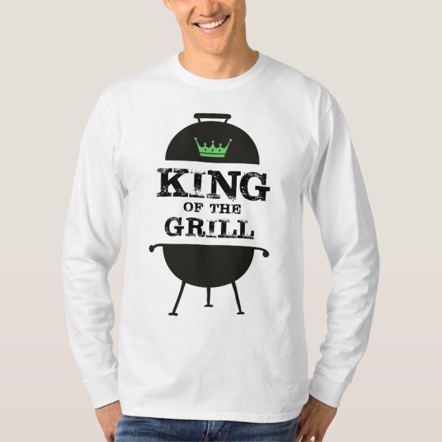 T-shirt Roi Du Grill, Couronne Verte Noire (Devant)
