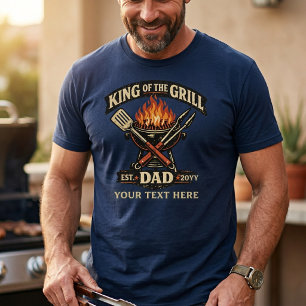 T-shirt Roi du Grill Personnalisé pour la Fête des Pères B