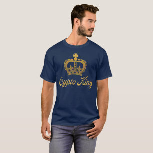 T-shirt roi en cristal en marine et en or