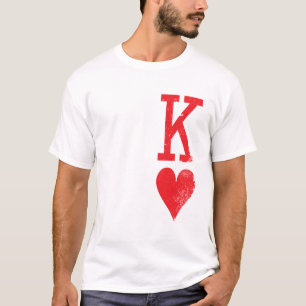T-shirt Roi et reine des couples de cartes de jeu de