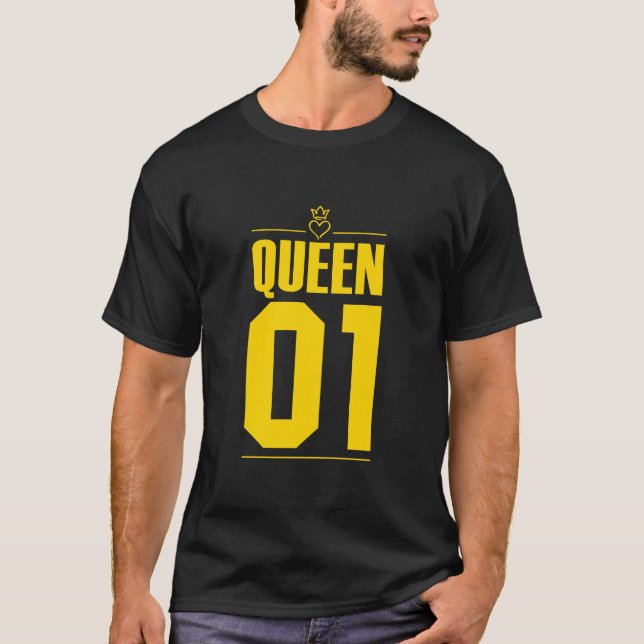 T-shirt Roi et reine jaune 01 (Devant)