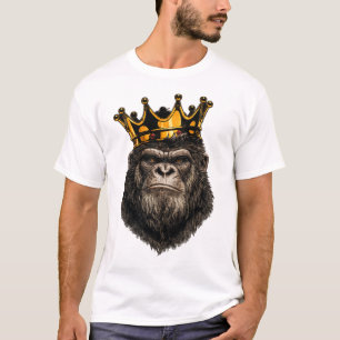 T-Shirt Roi Gorille Couronne – Style Urbain Fort