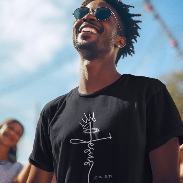 T-shirt ROI JÉSUS Christian Hommes à manches courtes foncé (Créateur téléchargé)