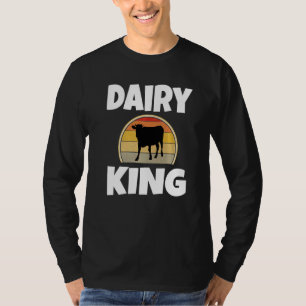 T-shirt Roi Laitier Éleveur De Bétail Agriculture Rétro Él