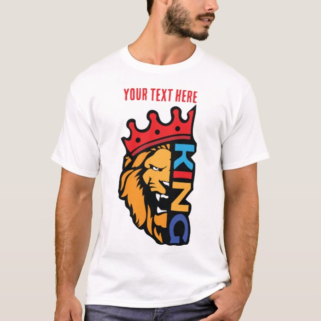 T-shirt Roi Lion – Conception d'animal de pouvoir de force (Devant)