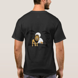 T-shirt Roi Lion de Safari Africain Savane Paysage Noir