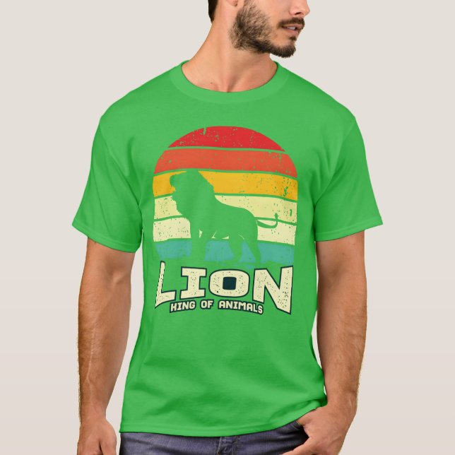 T-shirt Roi Lion Des Animaux rétro (Devant)