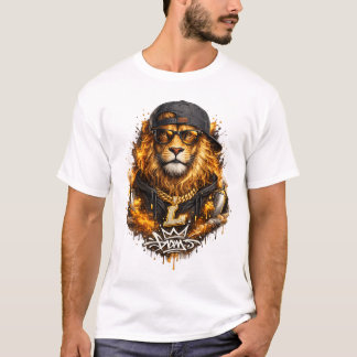 T-shirt Roi Lion Doré – Conception de Luxe pour la Rue