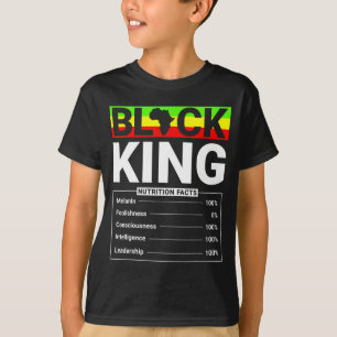 T-shirt Roi noir Définition Étiquette de la nutrition P