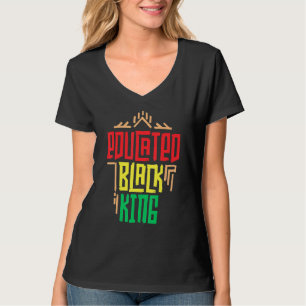 T-shirt Roi Noir Éduqué Pour Les Garçons Mois De L'Histoir