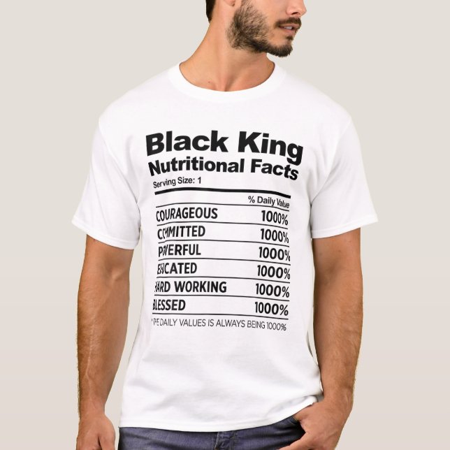 T-shirt Roi Noir Faits nutritionnels Hommes Melanin Bruh G (Devant)