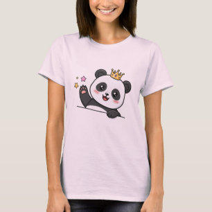 T-shirt Roi Panda Mignon Dessin Animé – Panda Couronne Kaw