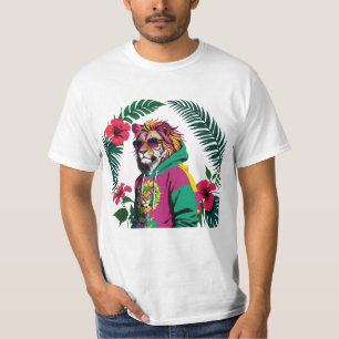 T-shirt Roi vibrant de la jungle avec style