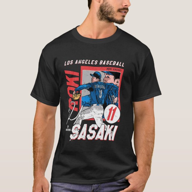 T-shirt Roki Sasaki  Los Angeles D MLB Baseball Players ML (Devant)