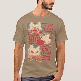 T-shirt Roleplayer Routine Kitten Dice Roll