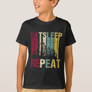 T-shirt Roler Coaster Eat Sleep Repeat Silhouette