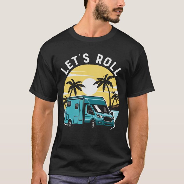 T-shirt Roll Sunset Camping (Devant)
