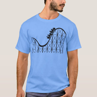 T-shirt roller coaster cars on the tracks at a adventure g