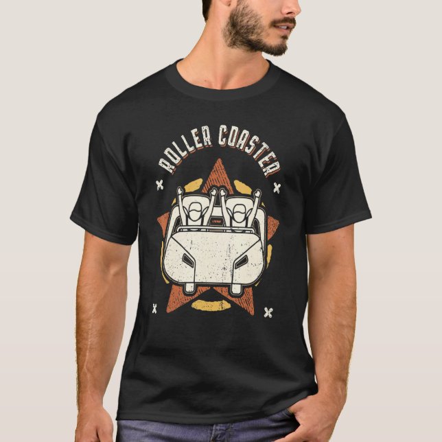 T-shirt Roller Coaster Vintage Retro Classic (Devant)