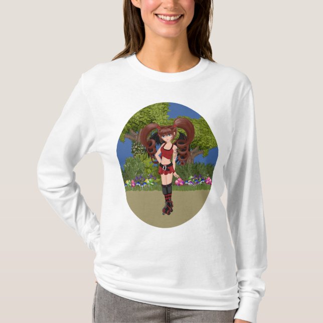 T-shirt Roller Derby Anime Patinage de fée (Devant)