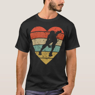 T-shirt Roller Derby Vintage Rétro Patineuse Joueuse Cœur