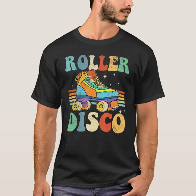 T-shirt Roller Disco Roller Skates Roll les années 70 80s  (Devant)