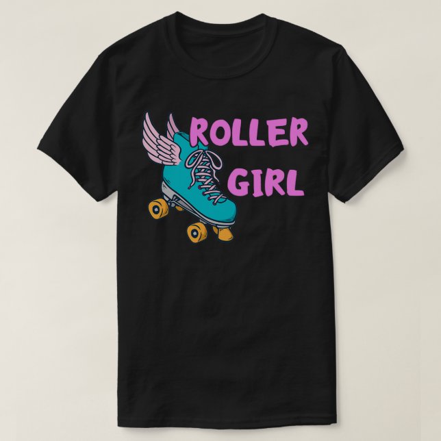 T-shirt Roller Roller Girl Skating Rink les années 70 80s  (Design devant)