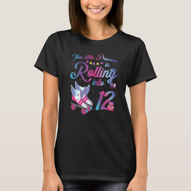 T-shirt Roller Skate 12e anniversaire 12 ans fille Roller (Devant)