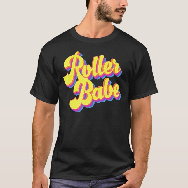 T-shirt Roller Skate Retro les années 70 Derby Skate Babe  (Devant)
