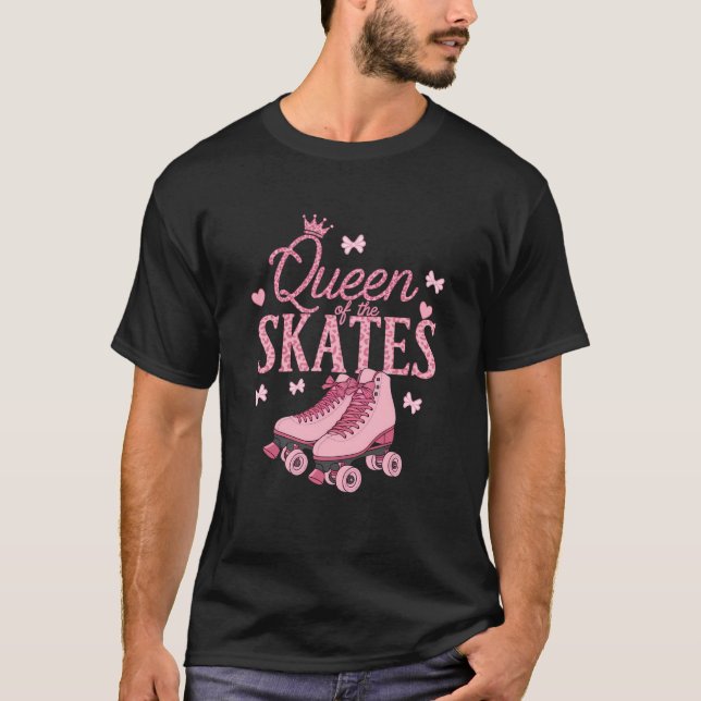 T-shirt Roller Skating 80s Roller Skater Queen Of The Roll (Devant)
