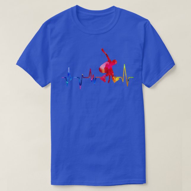 T-shirt Roller Skating Heartbeat watercolor (Design devant)