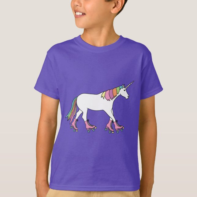 T-shirt Rollerskating de licorne (Devant)