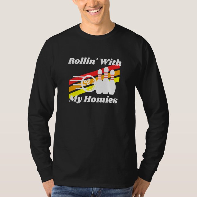 T-shirt Rollin Avec Mes Hommes Bowling Retro (Devant)