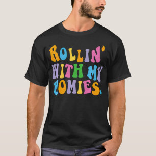 T-shirt Rollin Avec Mes Hommes Mots sur Le Dos Tendance V