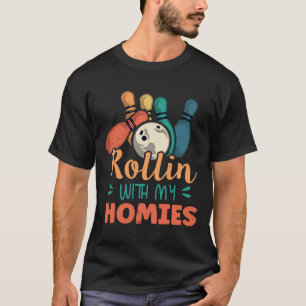 T-shirt Rollin Avec Mes Hommes Retro Bowling 2